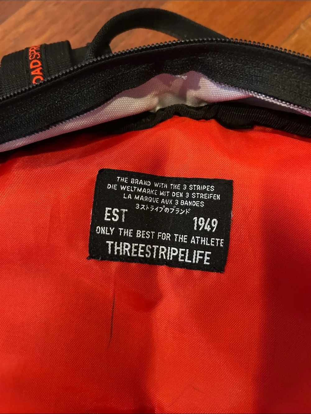 Adidas Gray & Red Backpack with Logo Accents
